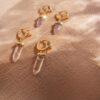Aretes estilo Huggies con Cuarzo Cristalino