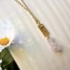 Collar Lariat ¨AMORE¨ con Cuarzo Rosa