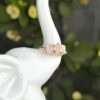 Anillo ajustable de Cuarzo Rosa triple
