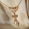 Collar Ánthos - Piedra Luna, Labradorita, Zirconía y Perlas